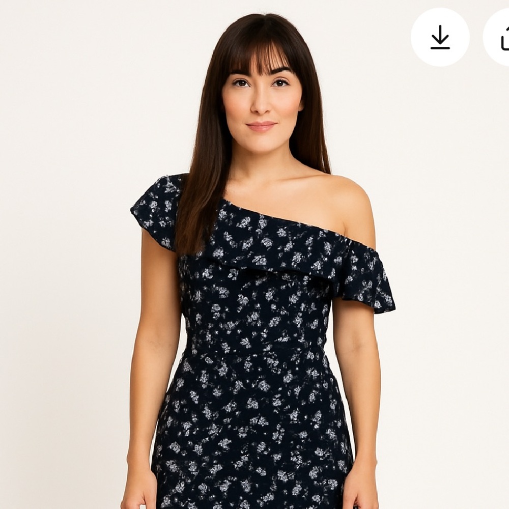 Leith one shoulder black dress XS